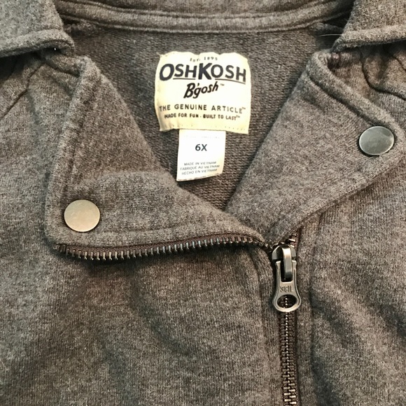 Girls OshKosh Knit Zip up Moto Jkt - sz 6X - Picture 2 of 5